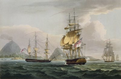 Die Eroberung der Insel Banda, 9. August 1810, graviert von Thomas Sutherland für J. Jenkins